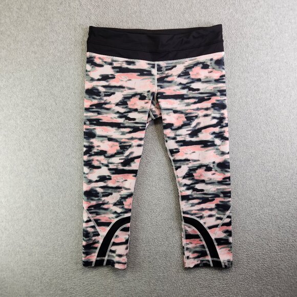 Lululemon Leggings Womens 10 Inspire Crop II Heathered Slate Luxtreme Mesh - Picture 1 of 12